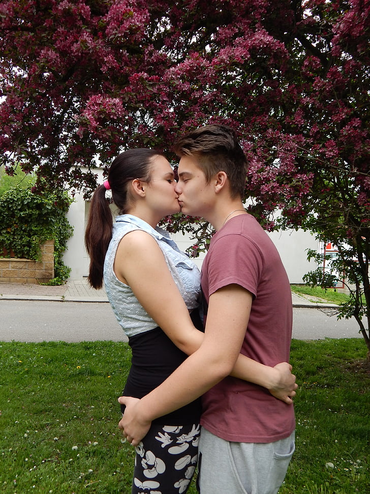 boy, girl, love, kiss
