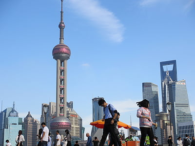 shanghai, china, asia, landmark, tower, chinese, river