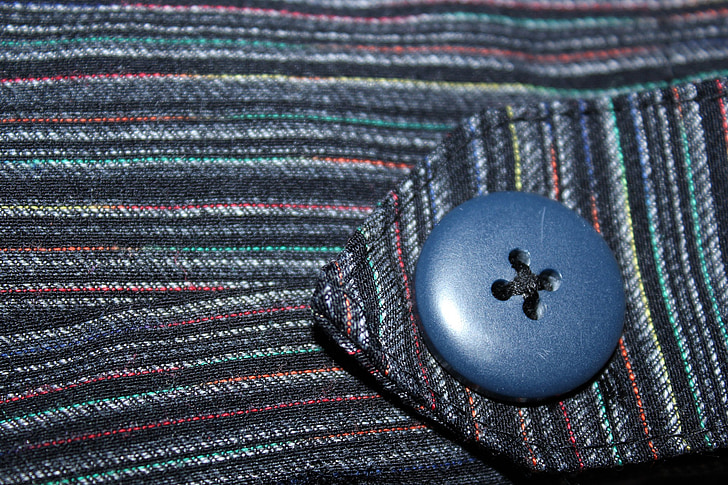nupp, triip, lapiga, tekstiil, objekti, sinine nupp, teksad