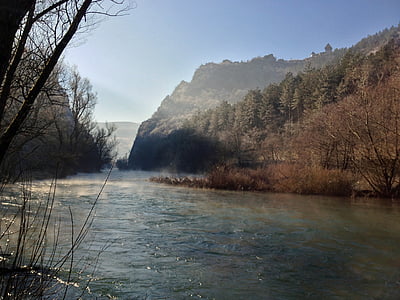SANA, Rzeka, wody, Bośnia, mgła, Haze