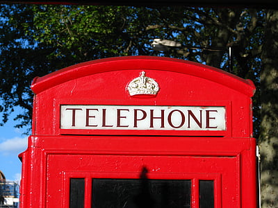 Velika Britanija, London, telefon, stojnica, rdeča