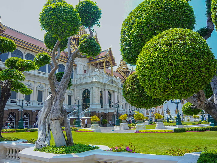 Tailândia, verde, árvores, árvore, arquitetura, estrutura construída, exterior do prédio
