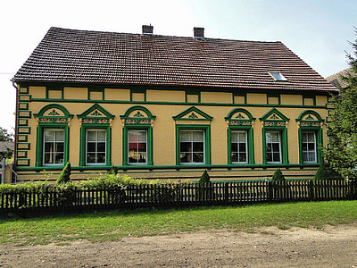 Rekowo, Polen, huset, hjem, fargerike, vakker, utenfor