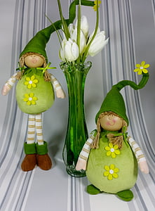 IMP, vert, printemps, drôle, mignon, tulipes, décoration