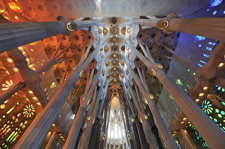 Barcelona, Spanien, gånger, monumentet, Sagrada familia, stil, arkitektur