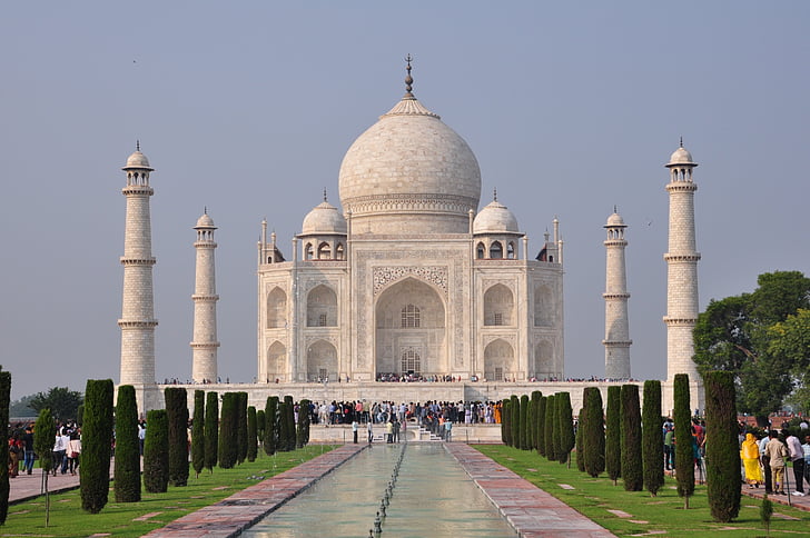India, Delhi, Taj mahal, Agra, Mausoleum, het platform, beroemde markt
