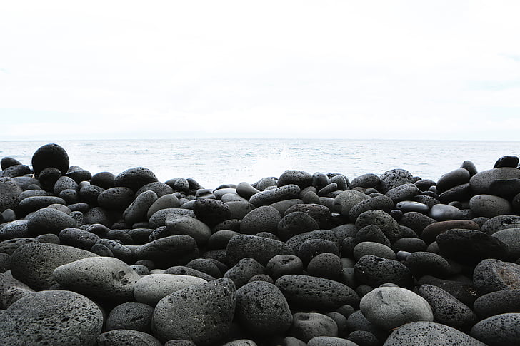 praia, oceano, pedras, mar, Seascape, beira-mar, Costa