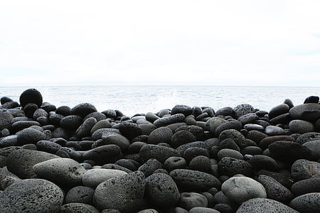 pláž, oceán, kameny, Já?, přímořská krajina, pobřeží, pobřeží
