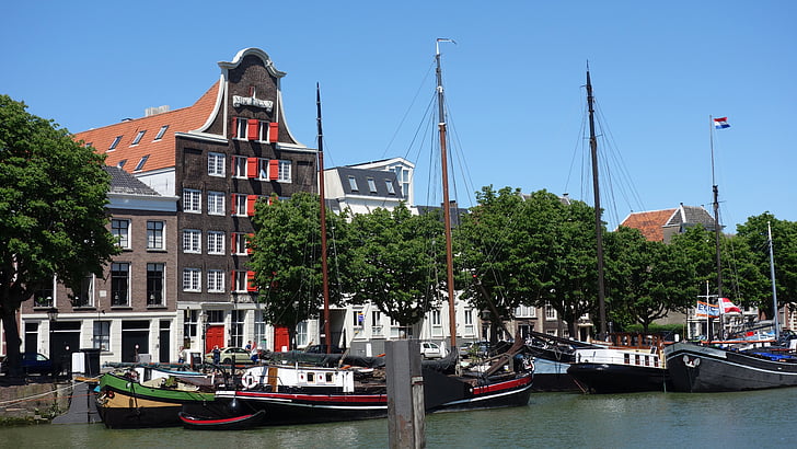 Dordrecht, Warehouse, staden, stadsbild, Nederländerna, Holland, hamn