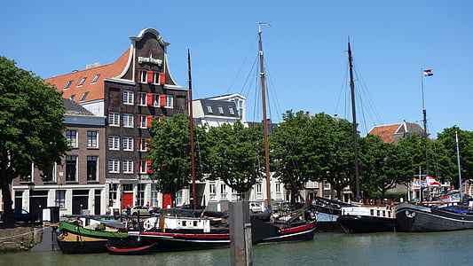 Dordrecht, entrepôt, ville, paysage urbain, Pays-Bas, Holland, port