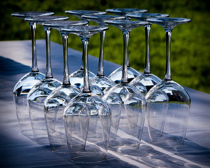 чаши за вино, стъклени чаши със столче, кристал, приемане, партия, Огненият, пиене стъкло