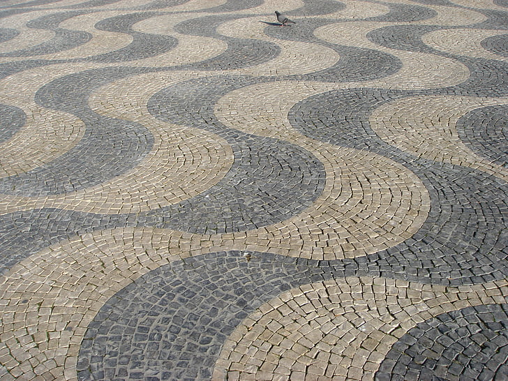 Lisabonská, Dove, vlny, Portugalsko, Európa, vzor, pozadia