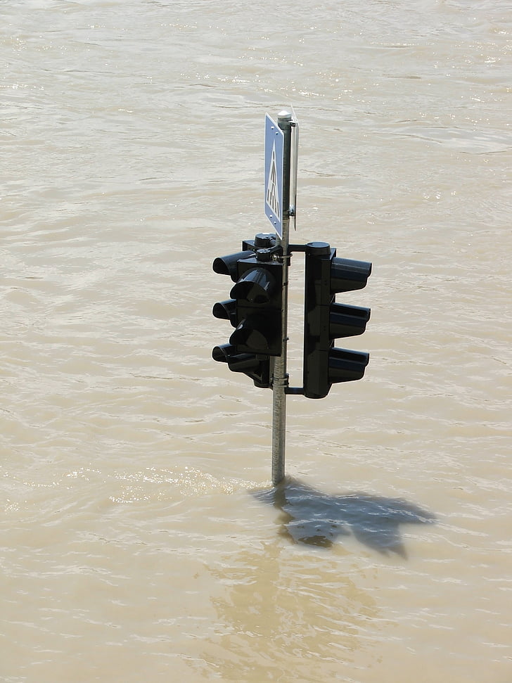 đèn giao thông, lũ lụt, nước, sông Danube, dòng, sông, Hungary