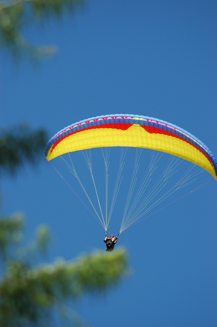 paragliding, hemel, blauw