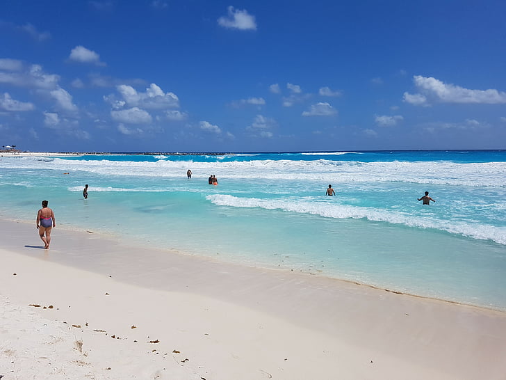 Cancun, pláž, obecný