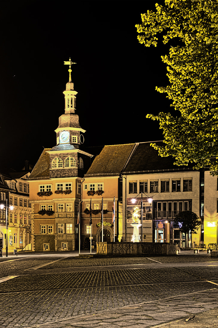 Eisenach, markedet, rådhuset, Thüringen Tyskland