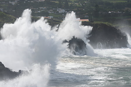 havet storm, bølger, steiner, sjøen, natur, Costa, Rock