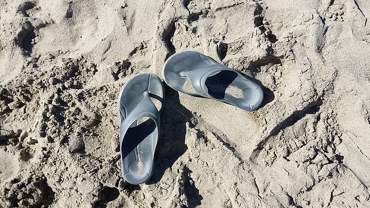Beach, homok, flip flop papucs, hő