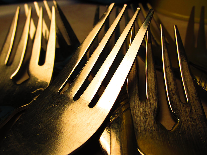 叉子, 银器, 器具, 烹饪, 厨房, 餐饮, 餐具