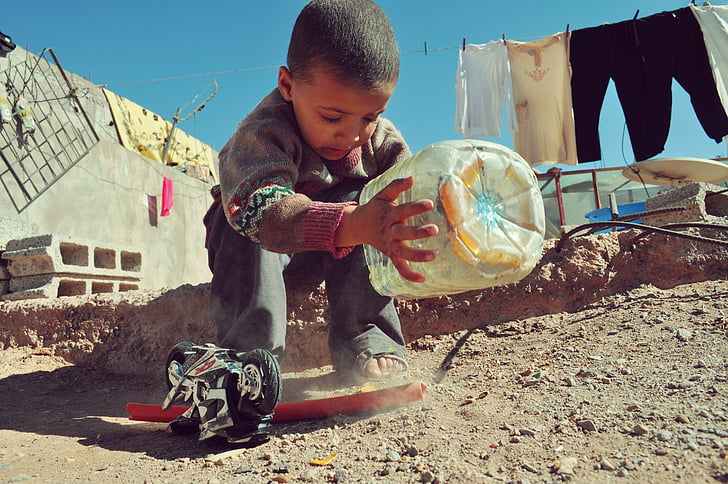 bērnu, spēlē, zēns, mazulis, ārpus telpām, Marrakech, Maroka