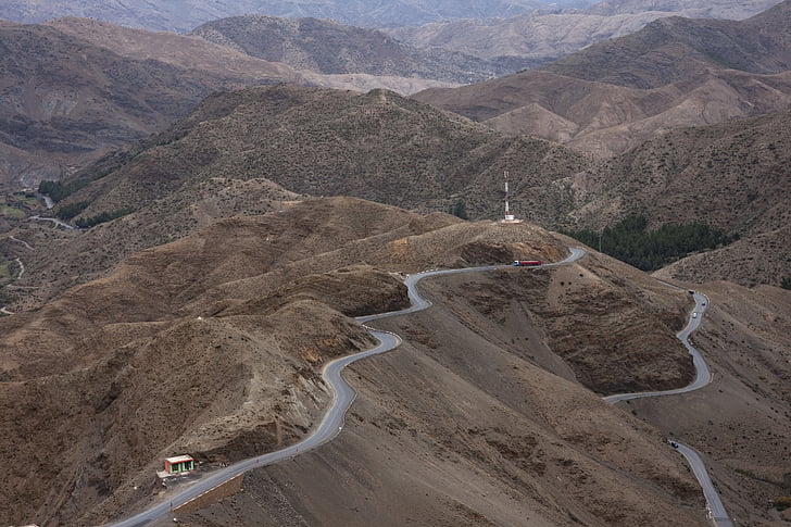 aéreo, Ver, carretera, Arriba, montaña, colina, Ruta de acceso