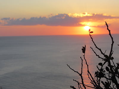 Ibiza, zachód słońca, spokojnej, Natura, morze, niebo, Zmierzch
