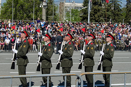parade, victory day, the 9th of may, samara, area, russia, troops