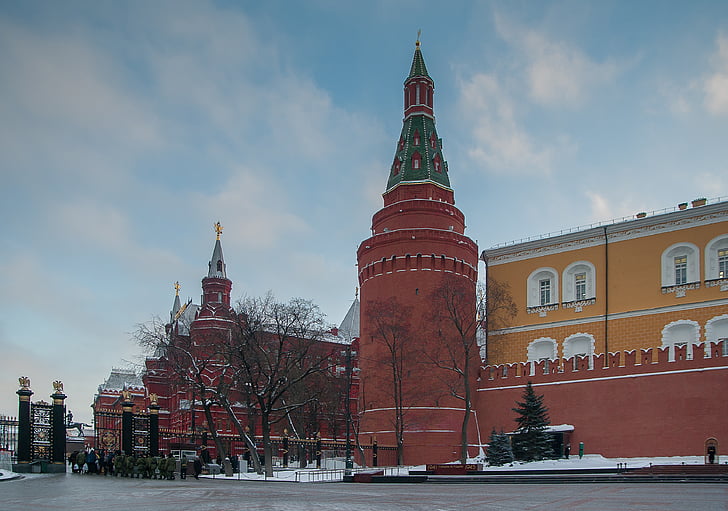 Москва, Кремъл, стена, кула, архитектура, история, небе