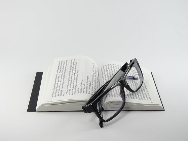 bog, hæfte, Læs, briller, læsebriller, papir, bøger