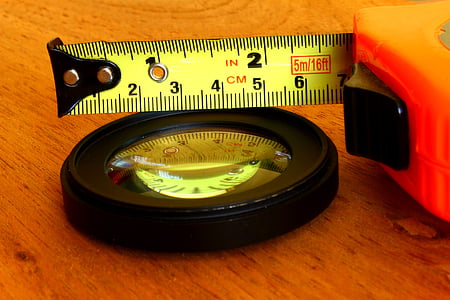 fita métrica, medida, lente, medição, cm, polegadas, reflexão