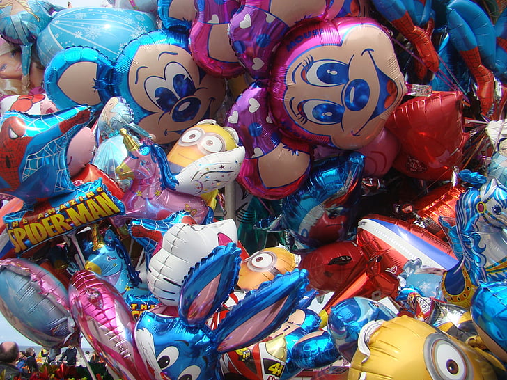 õhupallid, Mitmevärviline, lennata, Täispuhutavad, Festival, Laste, sündmus