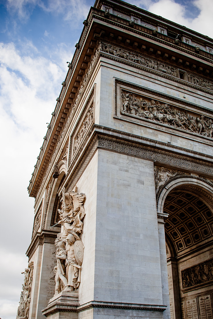 Тріумфальна арка, Париж, Франція, Архітектура, кут, Перспектива