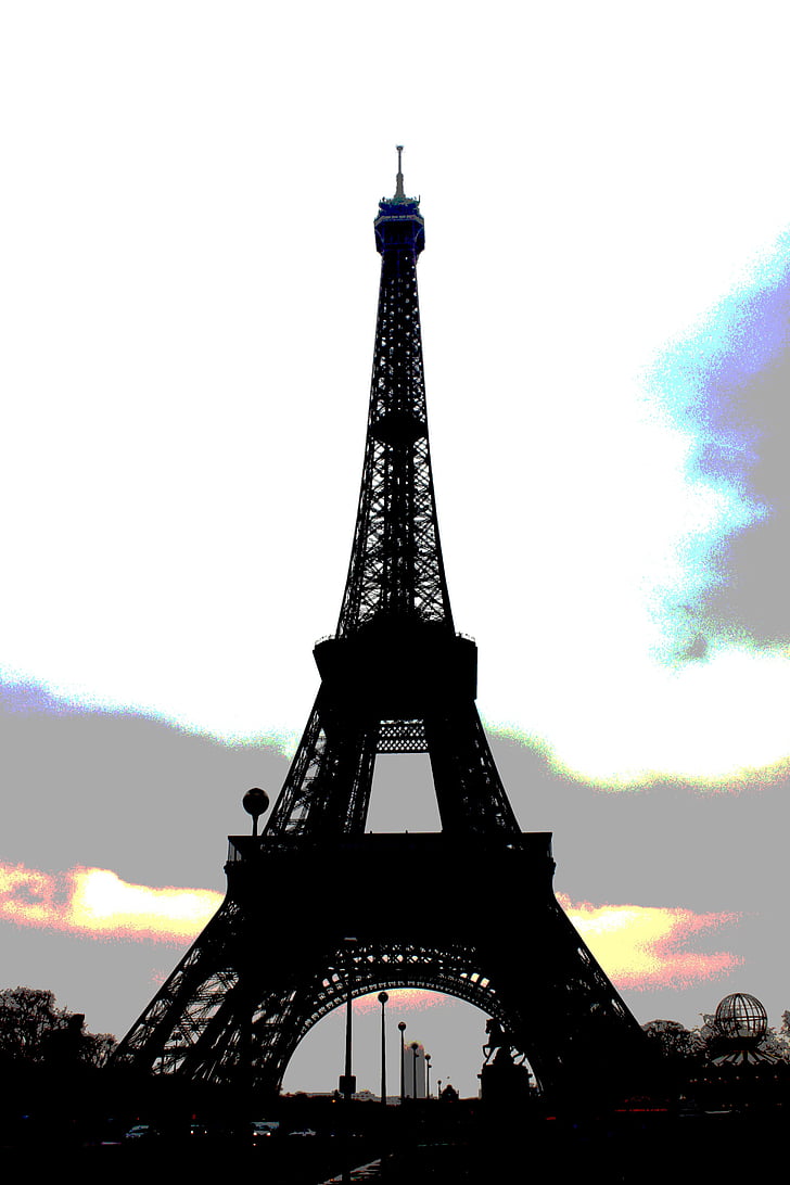 Eiffeltornet, Paris, Frankrike, Europa, platser av intresse, stål