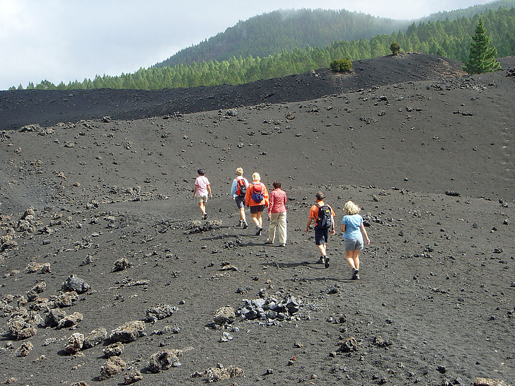 caminada, paisatge lunar, Tenerife, Illes Canàries, camí migratori, Roca de lava, vulcanisme