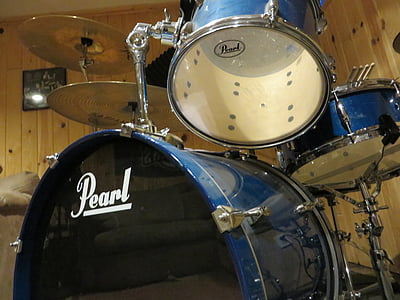 Bandroom, band, apparatuur, drums, trommel