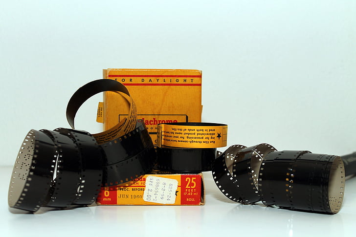 Film, 8 mm, krabice, staré, starožitnost, ročník, Kodachrome