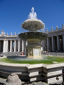 Vatikán, Fontána, Itálie, Řím, Vatikán fontána
