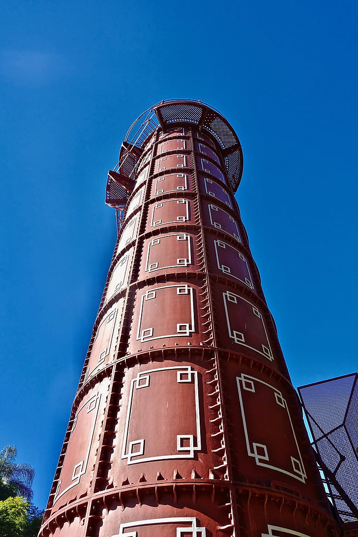 tower, metal, observatory, spotlight, architecture, perspective, built Structure