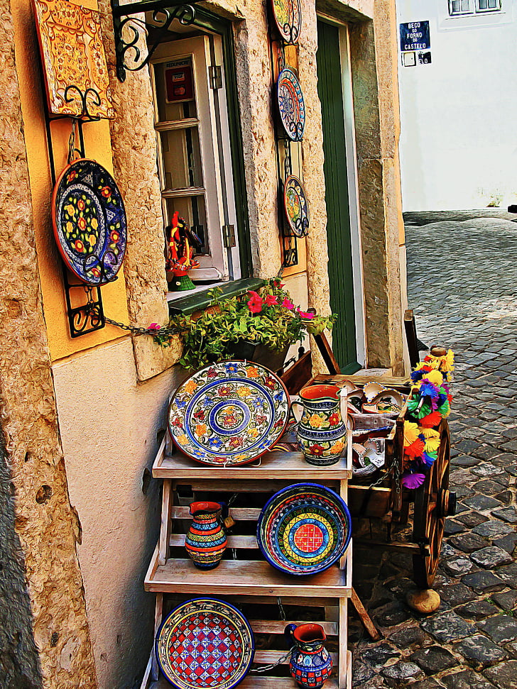 Магазин, занаяти, керамични, занаятчийски продукти, Порто, Португалия, архитектура
