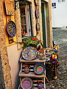 parduotuvė, amatai, keramika, amatų gaminių, Porto, Portugalija, Architektūra