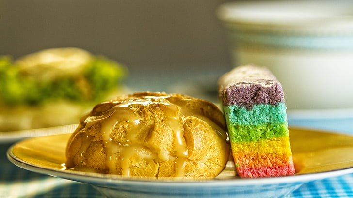 ørken, snack, mad, ernæring, Rainbow cake