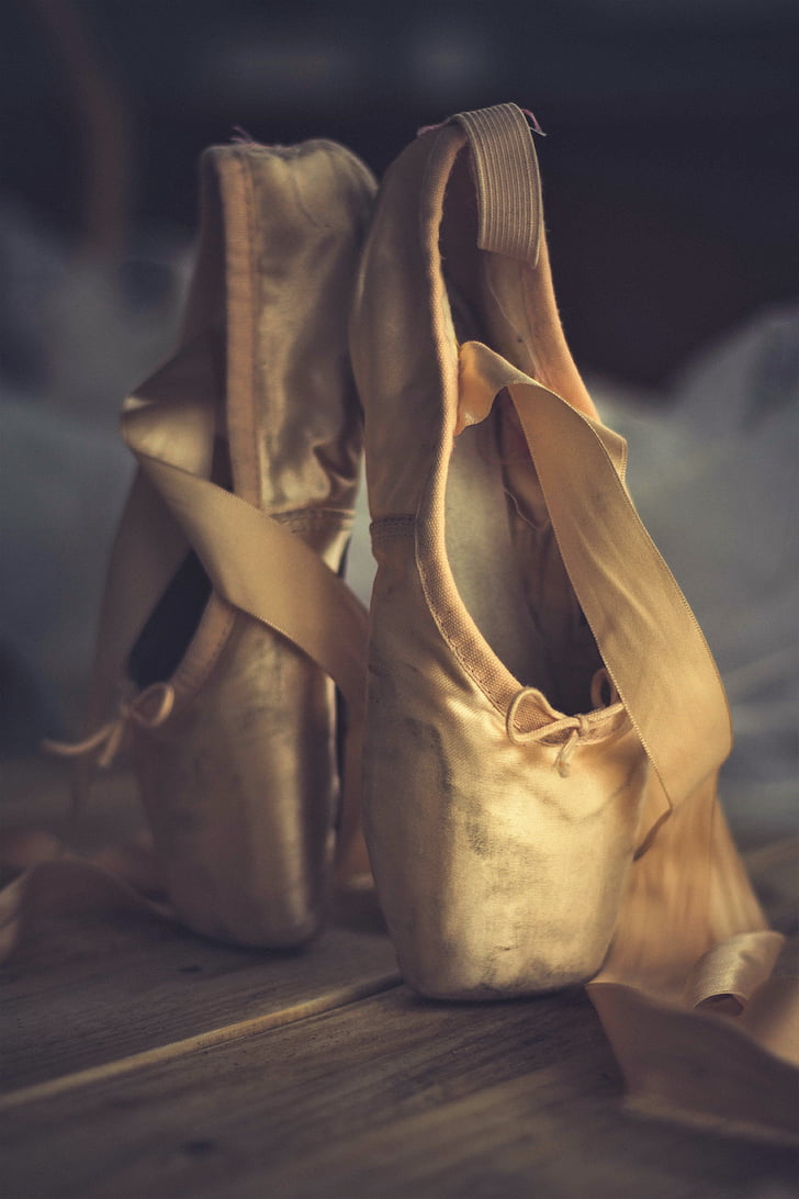 Ballet de, sabates de ballet, entelar, close-up, llum natural, enfocament, desgast