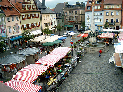 Kulmbach, Stadt, Markt, menschlichen, Ausverkauf, Altstadt, historisch