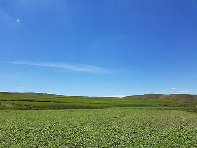 blå himmel, frisk luft, Cloud, natur, Hill, landdistrikterne scene, landbrug