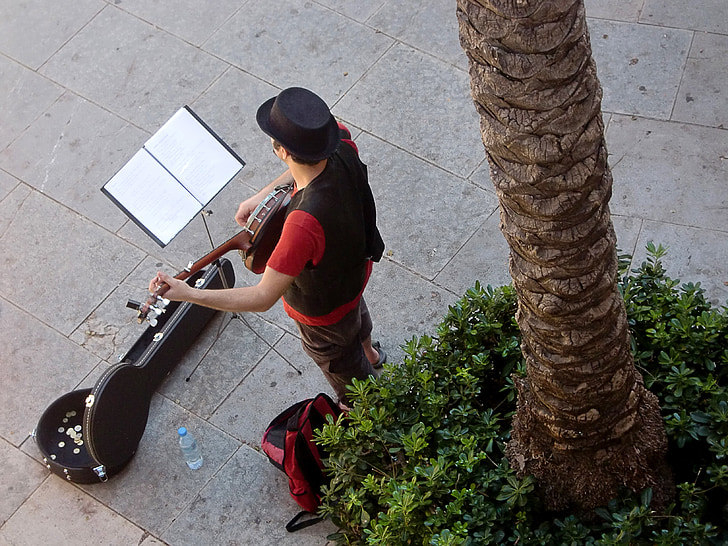 Pouliční hudobníci, gitara, hudobník, Hudba, zábava, nástroj, umenie
