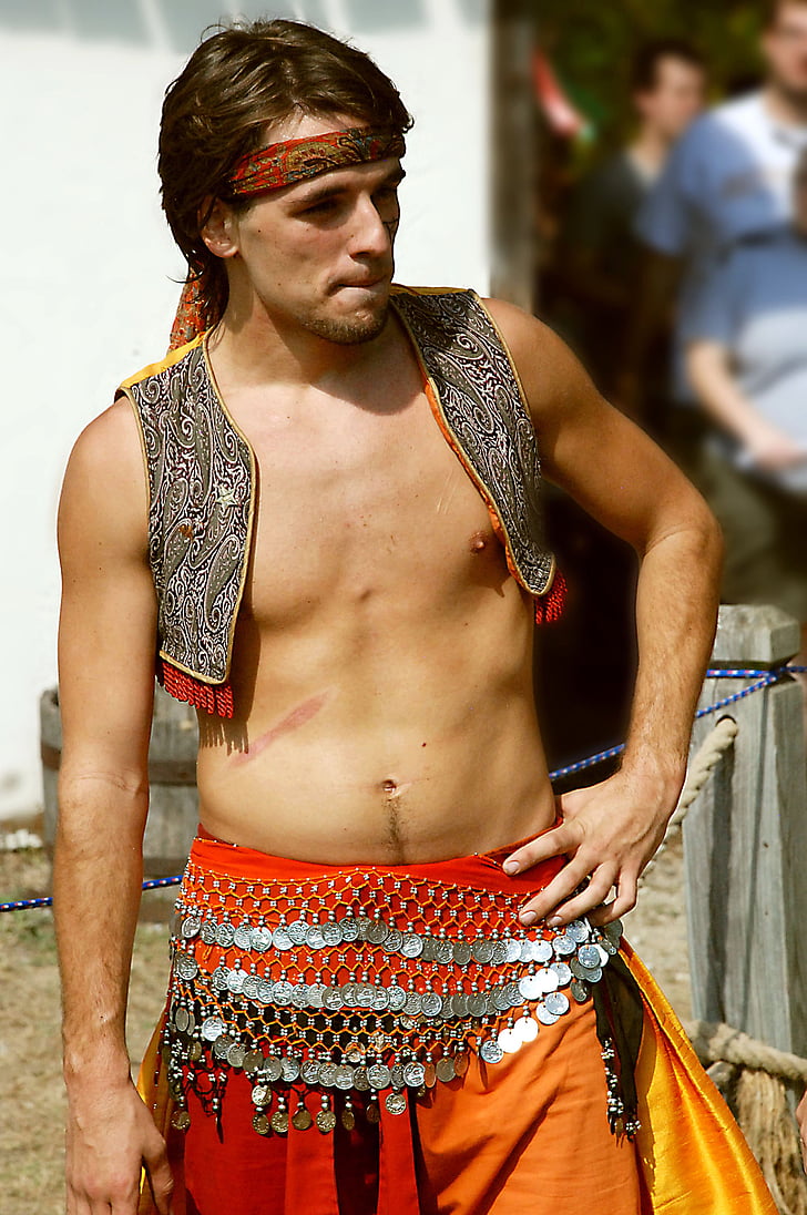 gypsy, dancer, young, man, costume, shirtless, sexy