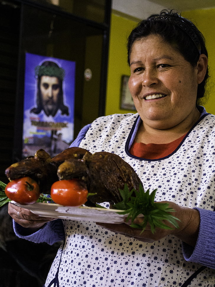 mulher, almoço, porquinhos da Índia, Peru, refeição, família, Jesus