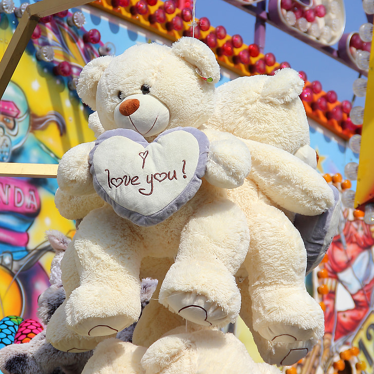 lot shop, stuffed animal, stuffed bear, year market, fair, colorful, folk festival