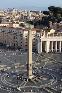 náměstí svatého Petra, obelisk, Řím, Vatikán, Architektura, známé místo, Městská scéna