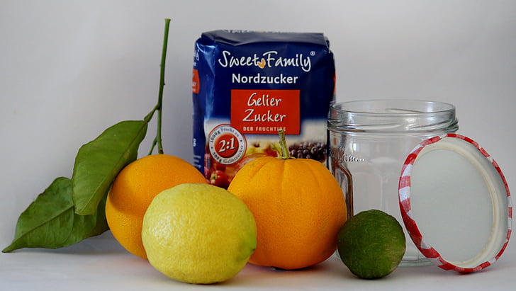 marmelade, Cook, geldannende sukker, frugter, gøre en, orange, citron
